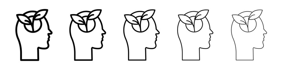 Think green icon Symbol mark in Outline style