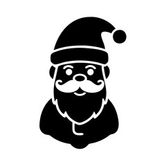 santa claus icon, santa claus silhouette vector illustration-simple silhouette illustration of santa claus, perfect for santa claus logos and icons