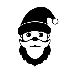 santa claus icon, santa claus silhouette vector illustration-simple silhouette illustration of santa claus, perfect for santa claus logos and icons
