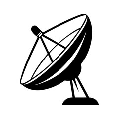 satellite dish icon, satellite dish silhouette vector illustration-simple silhouette illustration of satellite dish, perfect for satellite dish logos and icons