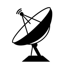 satellite dish icon, satellite dish silhouette vector illustration-simple silhouette illustration of satellite dish, perfect for satellite dish logos and icons