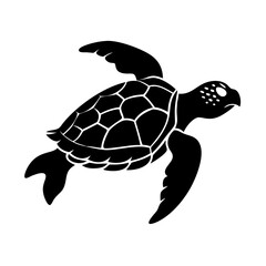 sea turtle icon, sea turtle silhouette vector illustration-simple silhouette illustration of sea turtle, perfect for sea turtle logos and icons