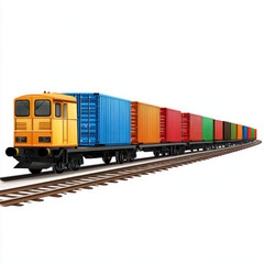 Obraz premium freight train isolated on white