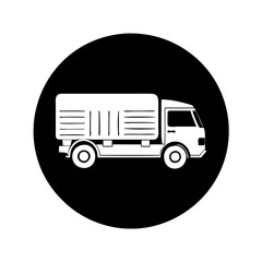 shipping truck icon, shipping truck silhouette vector illustration-simple silhouette illustration of shipping truck, perfect for shipping truck logos and icons