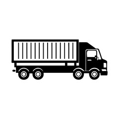 shipping truck icon, shipping truck silhouette vector illustration-simple silhouette illustration of shipping truck, perfect for shipping truck logos and icons