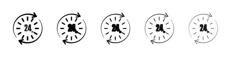 Twenty four hours icon Symbol mark in Outline style
