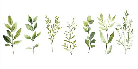 Delicate watercolor botanicals