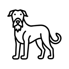 Irish wolfhound dog breed outline vector illustration pet canine animal drawing isolated artwork design