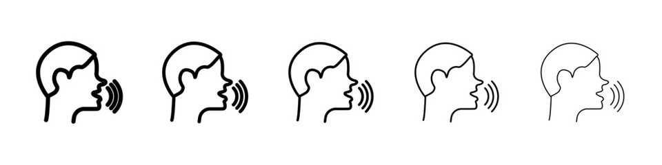 Voice recognition icon Symbol mark in Outline style