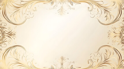 Elegant gold floral frame on a soft cream background, perfect for invitations or announcements.