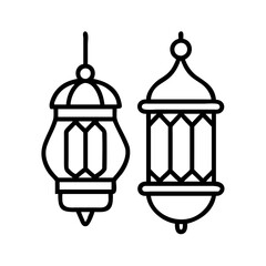 Ramadan kareem lanterns vector illustration, islamic holiday, eid mubarak celebration, traditional design