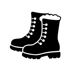 snow boots icon, snow boots silhouette vector illustration-simple silhouette illustration of snow boots, perfect for snow boots logos and icons