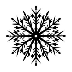 snowflake icon, snowflake silhouette vector illustration-simple silhouette illustration of snowflake, perfect for snowflake logos and icons