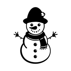 snowman icon, snowman silhouette vector illustration-simple silhouette illustration of snowman, perfect for snowman logos and icons