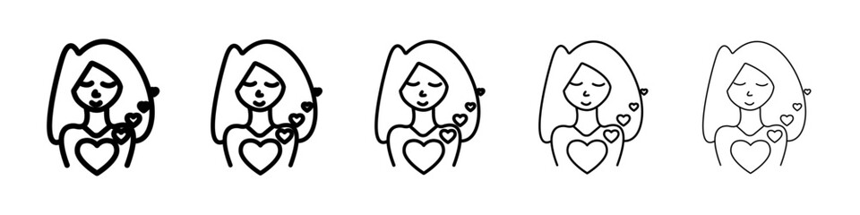 Woman in love icon Symbol mark in Outline style