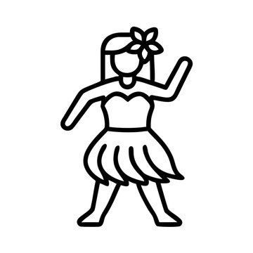 Hula dancer clip art hawaiian dance illustration luau party icon aloha dancer vector image design