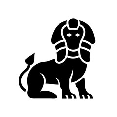 sphinx icon, sphinx silhouette vector illustration-simple silhouette illustration of sphinx, perfect for sphinx logos and icons