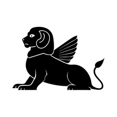 sphinx icon, sphinx silhouette vector illustration-simple silhouette illustration of sphinx, perfect for sphinx logos and icons