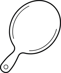 Hand Mirror Line Art Drawing Vector | Beauty, Reflection & Makeup Line Icon