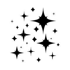 starry night background icon, starry night background silhouette vector illustration-simple silhouette illustration of starry night background, perfect for starry night background logos and icons