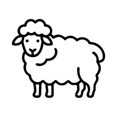 Sheep vector illustration farm animal graphic wool lamb outline drawing livestock design isolated on white