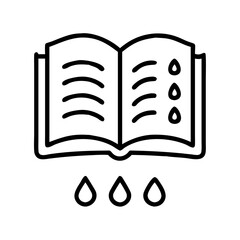 Open book with water drops vector illustration learning education knowledge reading guide wet page