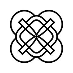 Abstract geometric design element vector illustration knot shape logo icon symbol pattern art graphic design