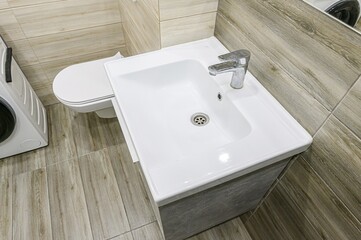Fototapeta premium interior apartment room bathroom, sink, decorative elements, toilet
