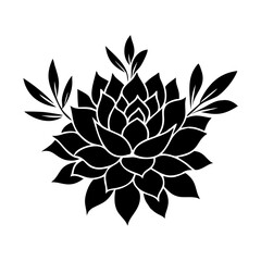 succulents icon, succulents silhouette vector illustration-simple silhouette illustration of succulents, perfect for succulents logos and icons