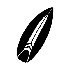 surfboard icon, surfboard silhouette vector illustration-simple silhouette illustration of surfboard, perfect for surfboard logos and icons