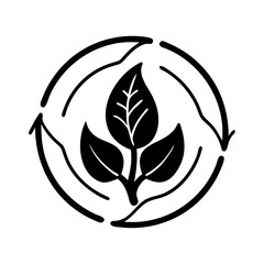 sustainability leaf icon, sustainability leaf silhouette vector illustration-simple silhouette illustration of sustainability leaf, perfect for sustainability leaf logos and icons
