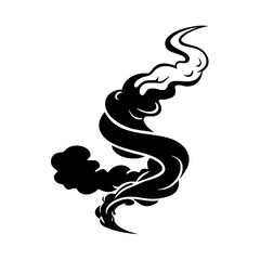 swirling smoke effect icon, swirling smoke effect silhouette vector illustration-simple silhouette illustration of swirling smoke effect, perfect for swirling smoke effect logos and icons