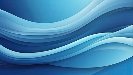 Obraz premium Abstract blue background with dynamic white wave lines and smooth gradients