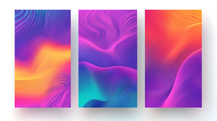 Fototapeta premium Vibrant abstract gradients featuring swirling lines in shades of purple, pink, and orange.