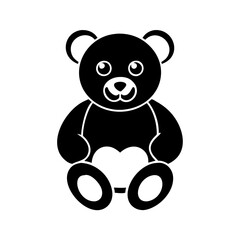 teddy bear icon, teddy bear silhouette vector illustration-simple silhouette illustration of teddy bear, perfect for teddy bear logos and icons
