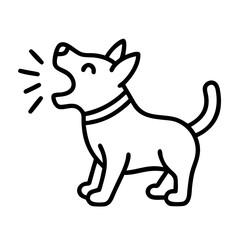 Dog barking vector illustration cute puppy outline drawing pet animal design domestic mammal canine breed