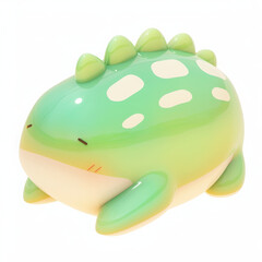Fototapeta premium Cute green frog figurine with playful design.