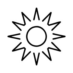 Sun outline vector illustration, summer sun design, sunshine clipart, sun drawing, sun icon, sun symbol, sun graphic
