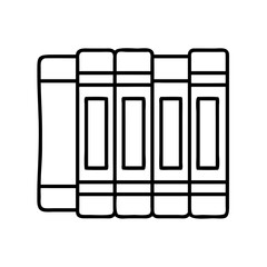 Bookshelf icon vector illustration of stack of books education and learning concept line art design