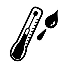 thermometer icon, thermometer silhouette vector illustration-simple silhouette illustration of thermometer, perfect for thermometer logos and icons
