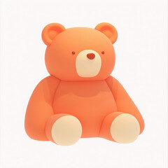 Obraz premium Cute orange teddy bear toy for children.