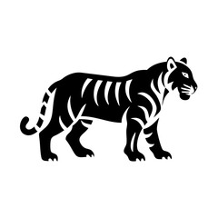 tiger icon, tiger silhouette vector illustration-simple silhouette illustration of tiger, perfect for tiger logos and icons