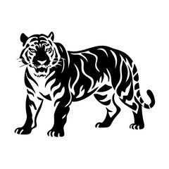 tiger icon, tiger silhouette vector illustration-simple silhouette illustration of tiger, perfect for tiger logos and icons