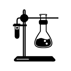 titration stand icon, titration stand silhouette vector illustration-simple silhouette illustration of titration stand, perfect for titration stand logos and icons