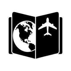 travel guidebook icon, travel guidebook silhouette vector illustration-simple silhouette illustration of travel guidebook, perfect for travel guidebook logos and icons