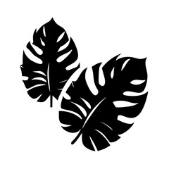 tropical leaves icon, tropical leaves silhouette vector illustration-simple silhouette illustration of tropical leaves, perfect for tropical leaves logos and icons