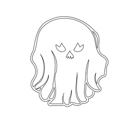Minimalist Ghost Outline for Halloween Decorations