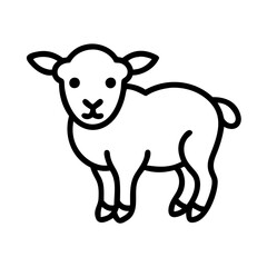 Lamb vector illustration cute sheep outline drawing farm animal design easter spring graphic icon clip art