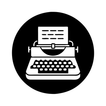 typewriter icon, typewriter silhouette vector illustration-simple silhouette illustration of typewriter, perfect for typewriter logos and icons