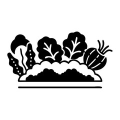 vegetable patch icon, vegetable patch silhouette vector illustration-simple silhouette illustration of vegetable patch, perfect for vegetable patch logos and icons